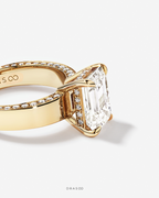 4.56 Carat TW Emerald Cut Lab-Grown Diamond Engagement Ring in 18K Yellow Gold