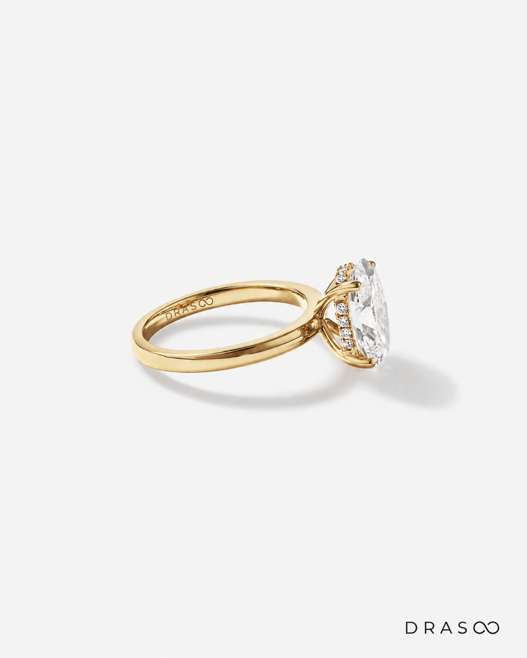 3.10 Carat TW Oval Cut Lab-Grown Diamond Ring in 10K Yellow Gold