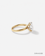 3.10 Carat TW Oval Cut Lab-Grown Diamond Ring in 10K Yellow Gold