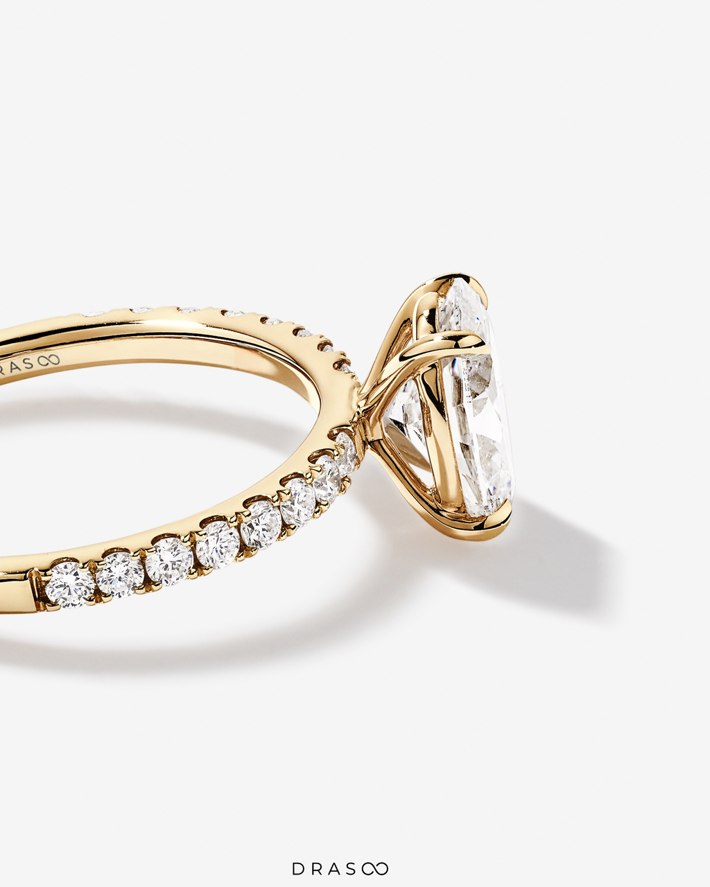 1.81 Carat TW Oval Lab-Grown Diamond Side Accent Engagement Ring in 14K Yellow Gold