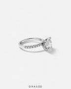 3.50 Carat TW Round Brilliant Lab-Grown Diamond Engagement Ring in 18K White Gold