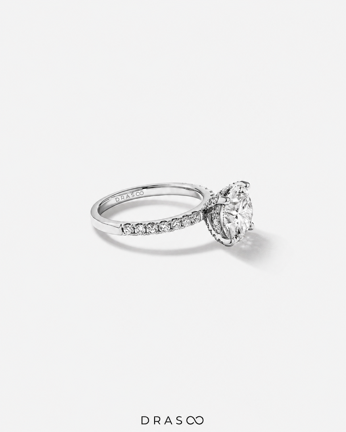 3.50 Carat TW Round Brilliant Lab-Grown Diamond Engagement Ring in 18K White Gold