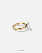 1.50 Carat TW Oval Cut Lab-Grown Diamond Solitaire Engagement Ring in 14K Yellow &amp; White Gold