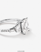 4.26 Carat TW Emerald Cut Lab-Grown Diamond Engagement Ring in 18K White Gold