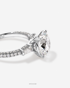 4.59 Carat TW Round Brilliant &amp; Baguette Lab-Grown Diamond Engagement Ring in 18K White Gold