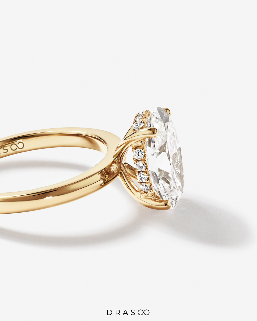 3.10 Carat TW Oval Cut Lab-Grown Diamond Ring in 10K Yellow Gold
