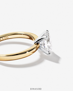 1.50 Carat TW Oval Cut Lab-Grown Diamond Solitaire Engagement Ring in 14K Yellow &amp; White Gold