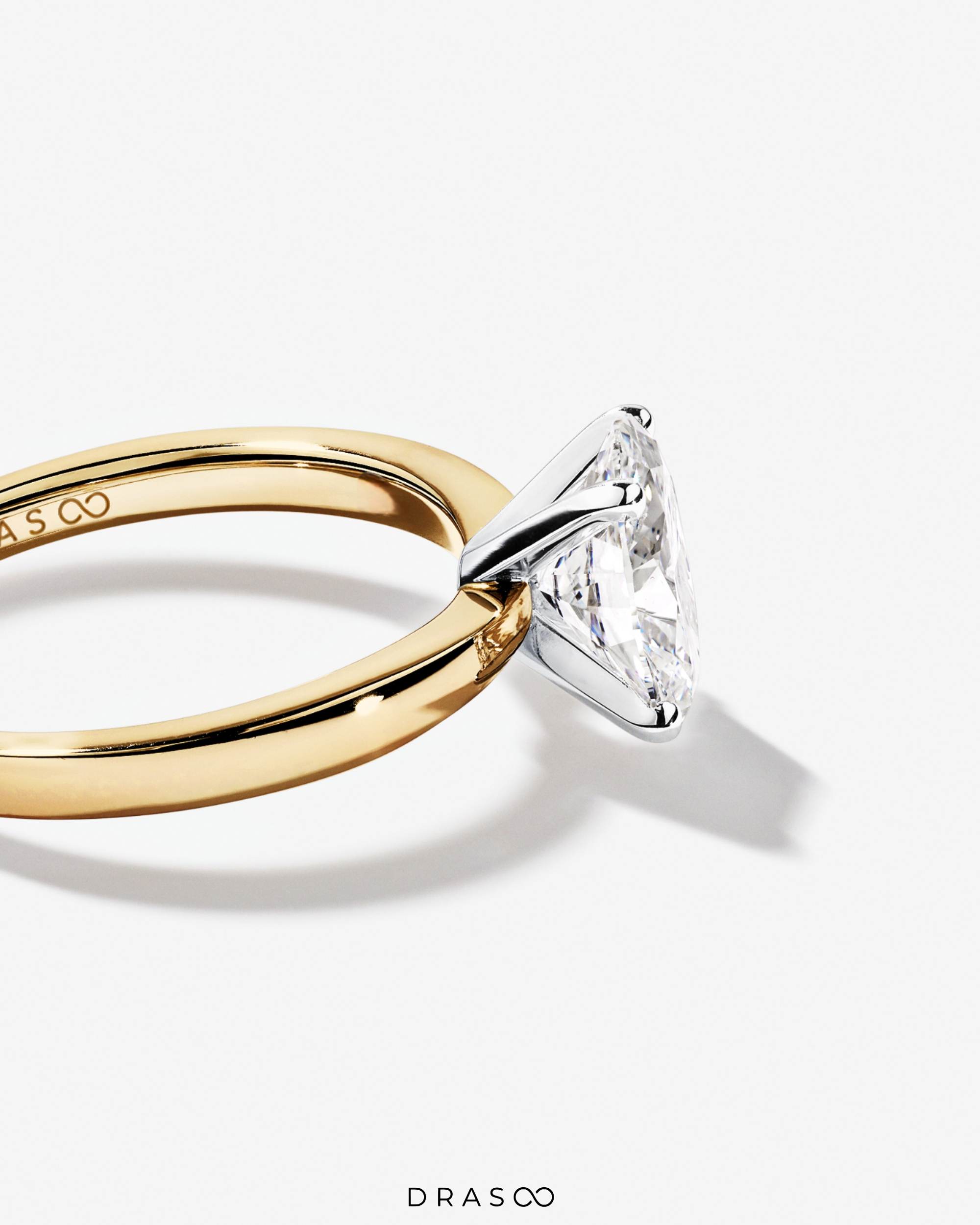 1.50 Carat TW Oval Cut Lab-Grown Diamond Solitaire Engagement Ring in 14K Yellow &amp; White Gold