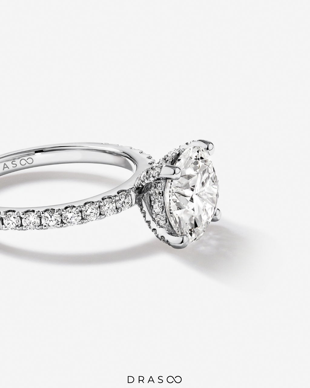 3.50 Carat TW Round Brilliant Lab-Grown Diamond Engagement Ring in 18K White Gold