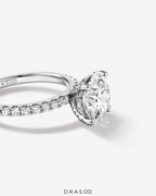3.50 Carat TW Round Brilliant Lab-Grown Diamond Engagement Ring in 18K White Gold