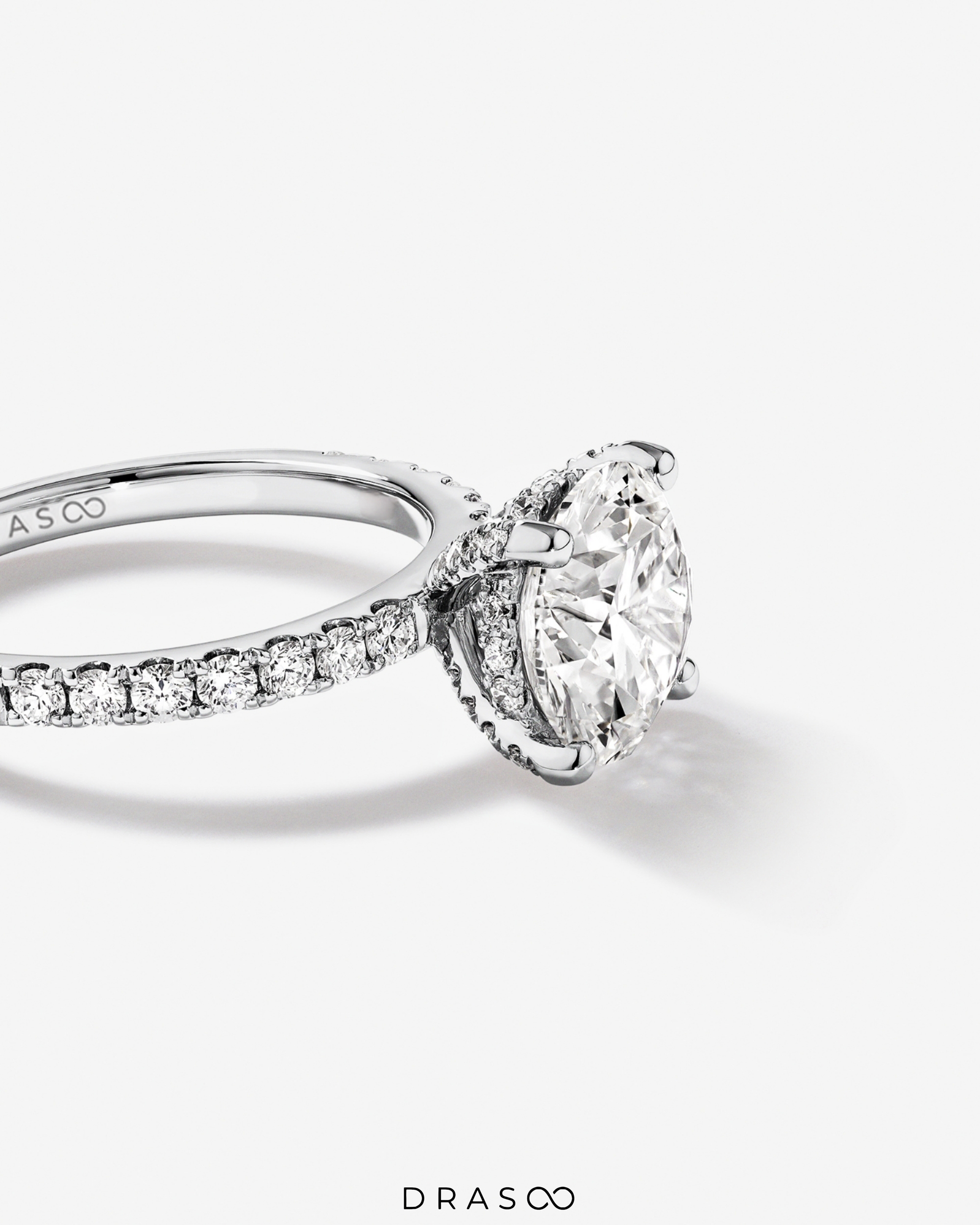 3.50 Carat TW Round Brilliant Lab-Grown Diamond Engagement Ring in 18K White Gold