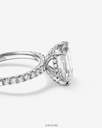 3.50 Carat TW Emerald Cut Lab-Grown Diamond Engagement Ring in 18K White Gold