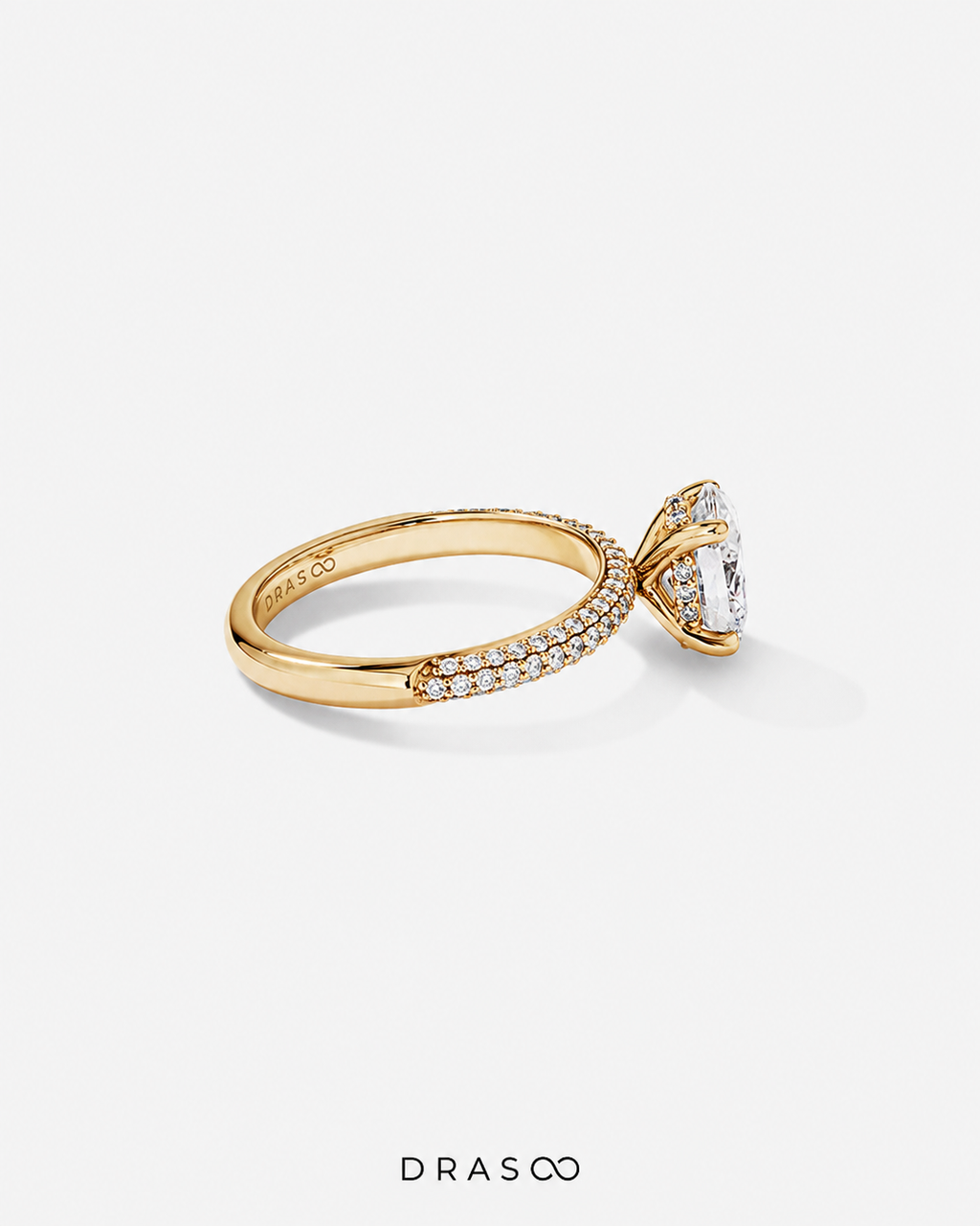 1.95 Carat TW Oval Cut Lab-Grown Diamond Side Accent Engagement Ring in 14K Rose Gold