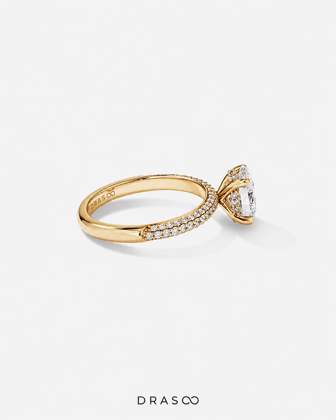 1.95 Carat TW Oval Cut Lab-Grown Diamond Side Accent Engagement Ring in 14K Rose Gold