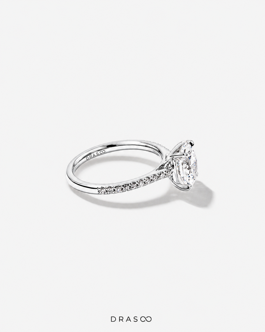 2.20 Carat TW Oval Cut Lab-Grown Diamond Side Accent Engagement Ring in 14K Yellow &amp; White Gold