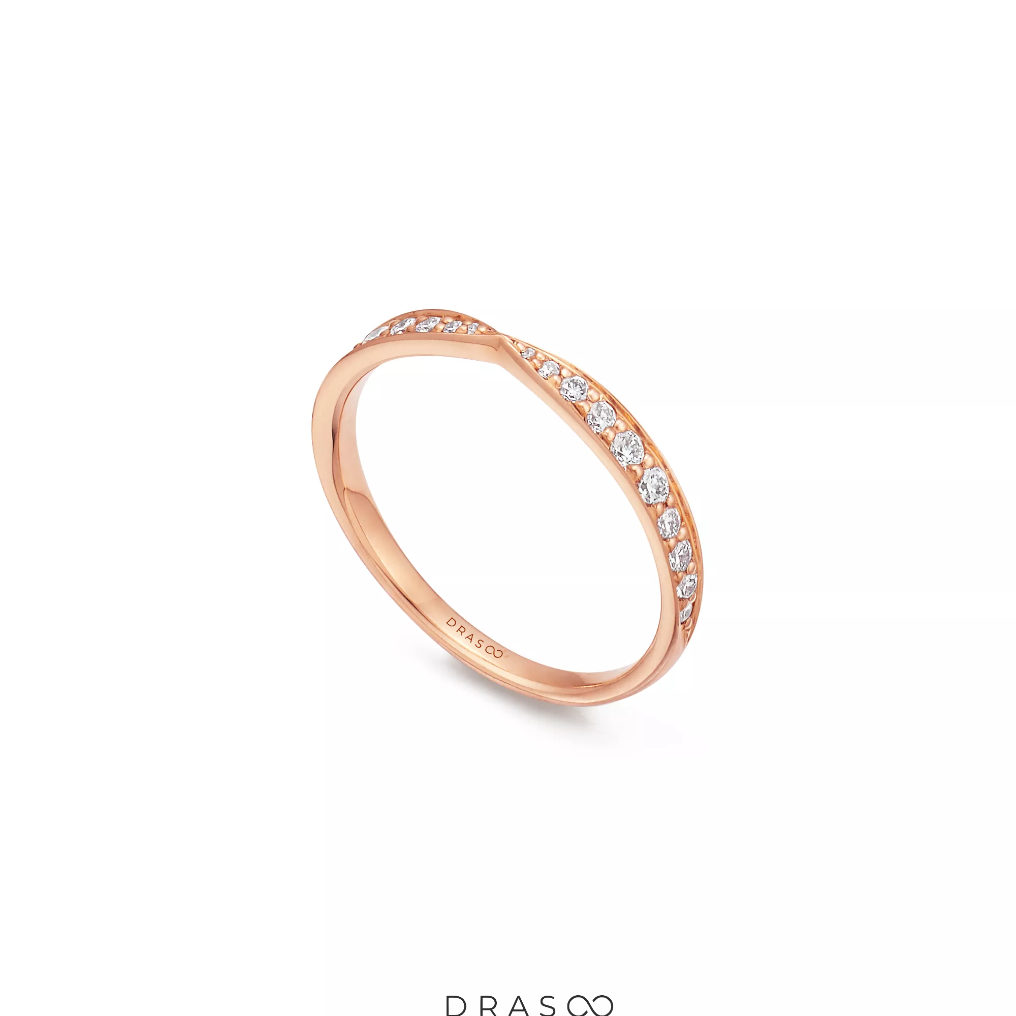 Diamond Band Ring in 18K Rose Gold with Diamonds (1.8mm)