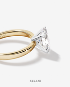 2.00 Carat TW Oval Cut Lab-Grown Diamond Solitaire Engagement Ring in 14K Yellow &amp; White Gold