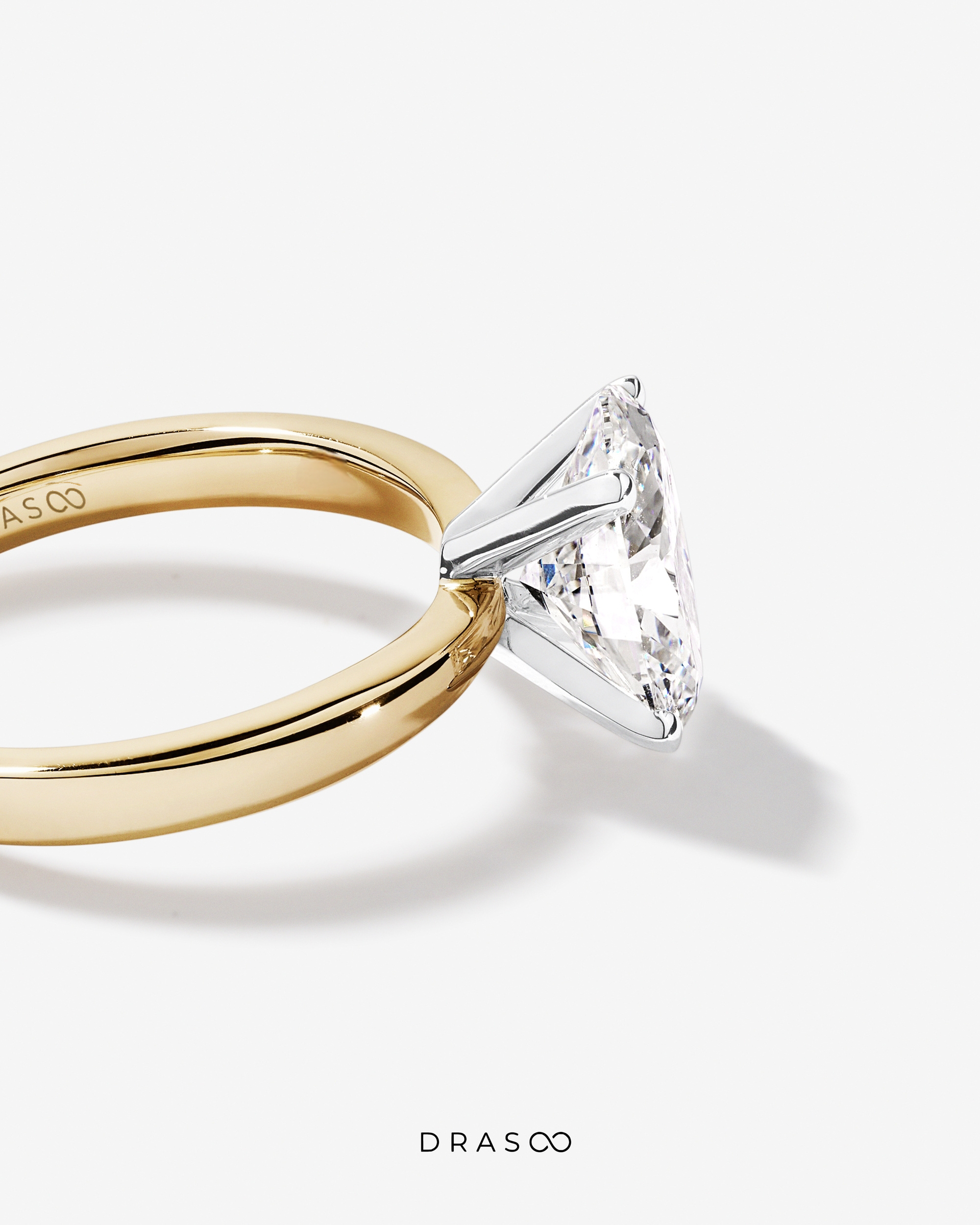 2.00 Carat TW Oval Cut Lab-Grown Diamond Solitaire Engagement Ring in 14K Yellow &amp; White Gold