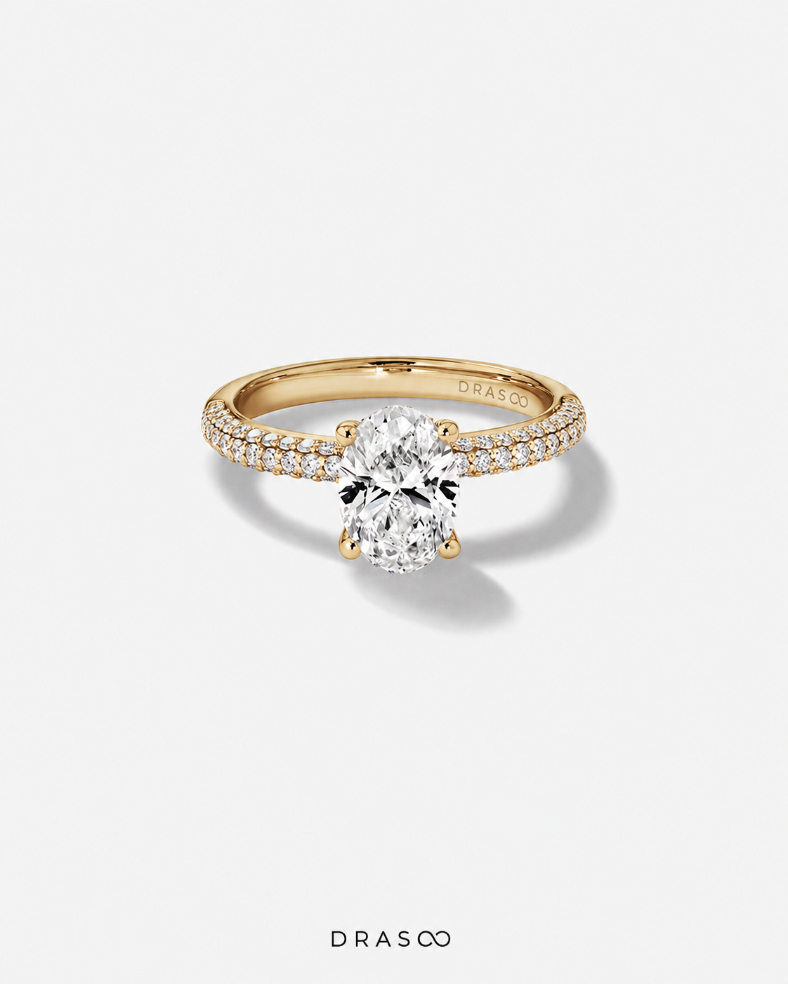 1.95 Carat TW Oval Cut Lab-Grown Diamond Side Accent Engagement Ring in 14K Rose Gold