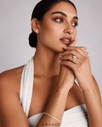 2.86 Carat TW Radiant Cut Lab-Grown Diamond Fancy Cut Side Stone Engagement Ring in 14K White Gold
