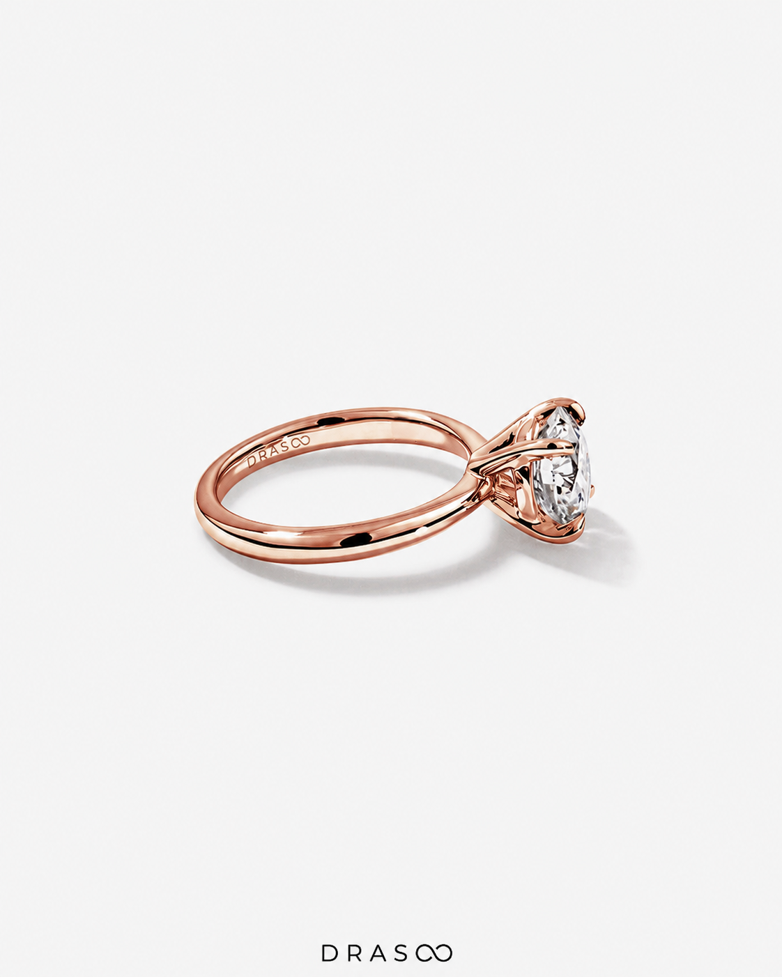 2.25 Carat Round Brilliant Lab-Grown Diamond Solitaire Ring in 14K Rose Gold