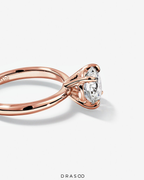 2.25 Carat Round Brilliant Lab-Grown Diamond Solitaire Ring in 14K Rose Gold