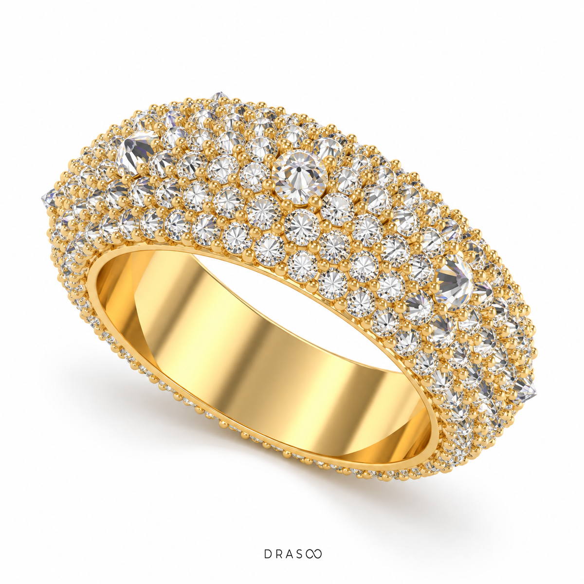 UPSIDE-DOWN MOISSANITE ETERNITY RING