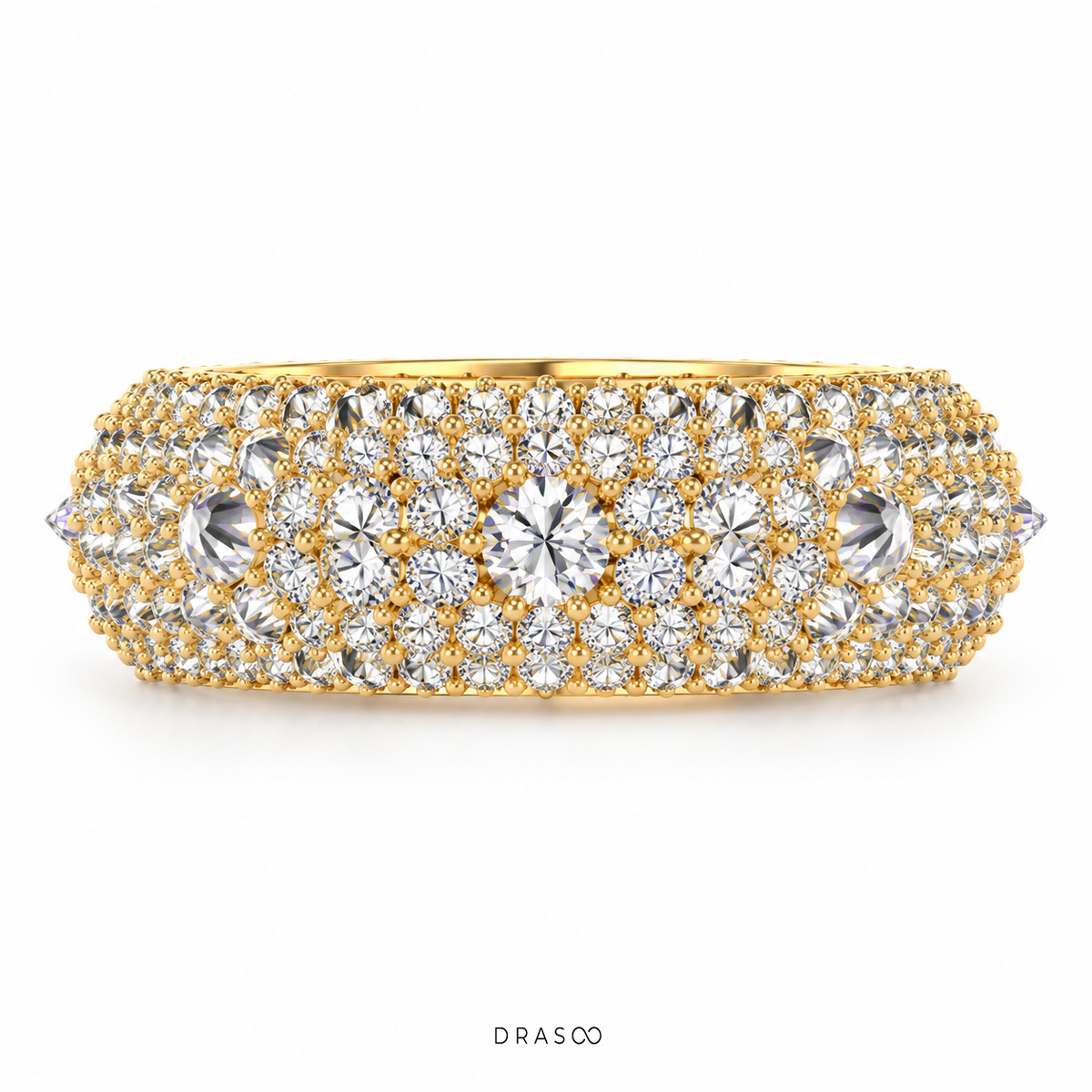 UPSIDE-DOWN MOISSANITE ETERNITY RING
