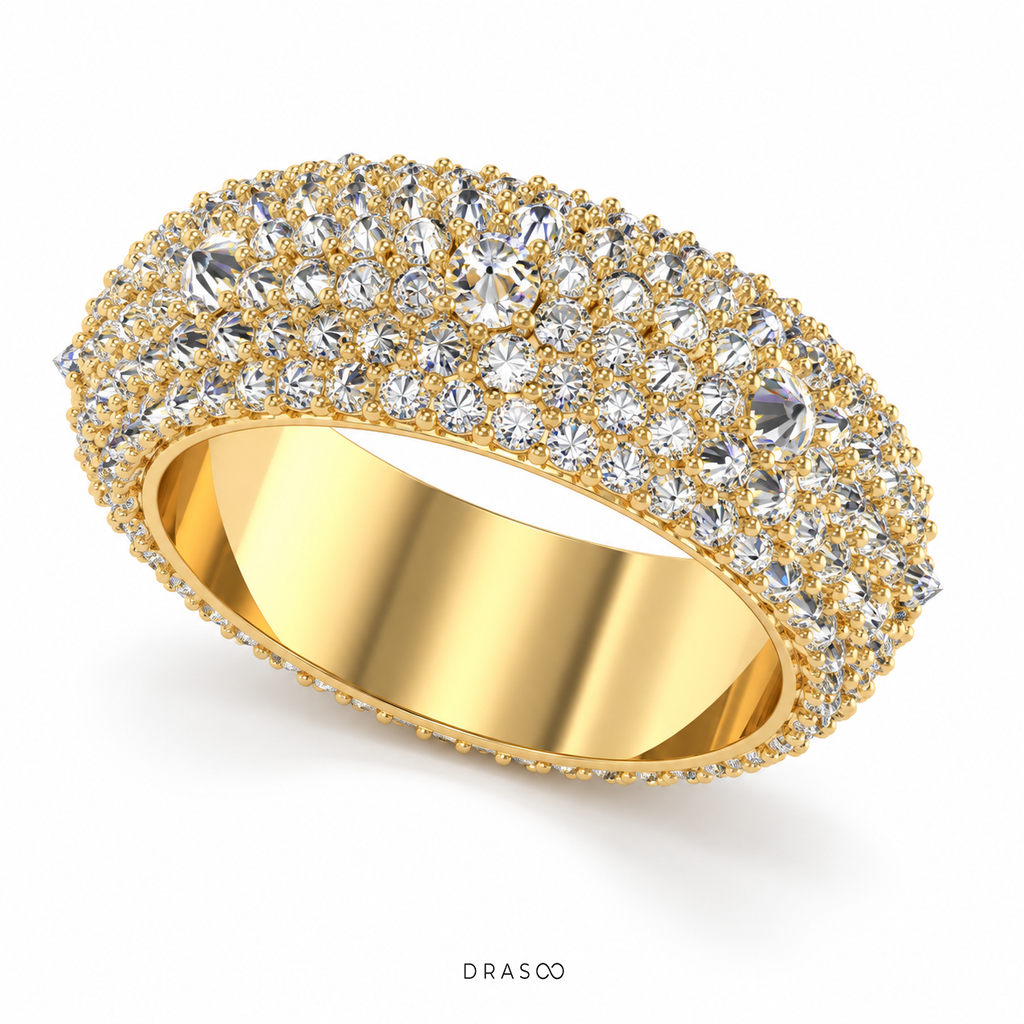 UPSIDE-DOWN MOISSANITE ETERNITY RING