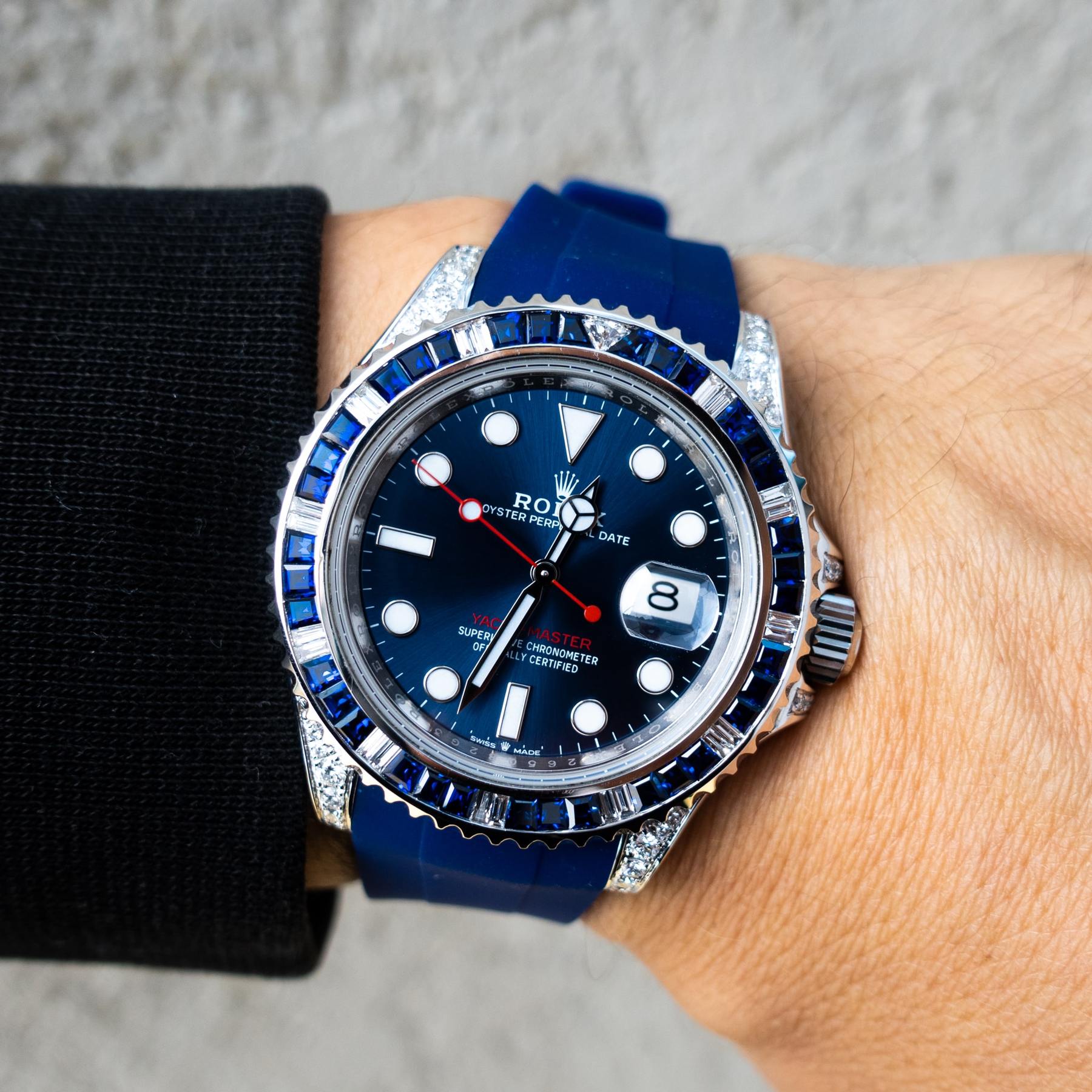 ROLEX YACHT-MASTER 40 – ROLESIUM OYSTERSTEEL – OYSTER – CUSTOM DIAMOND SET (BLUE) – HORUS BLUE