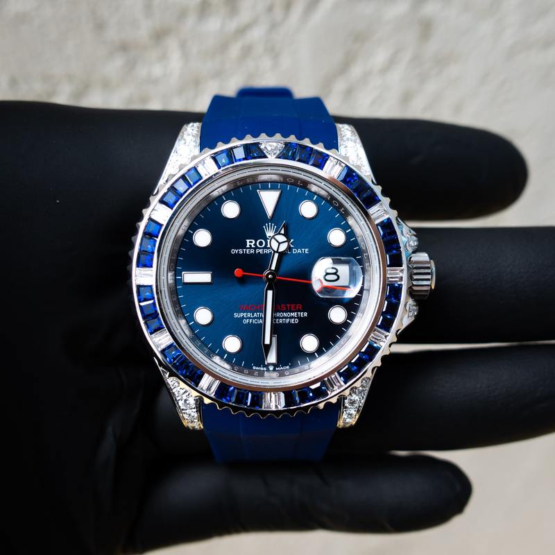 ROLEX YACHT-MASTER 40 – ROLESIUM OYSTERSTEEL – OYSTER – CUSTOM DIAMOND SET (BLUE) – HORUS BLUE