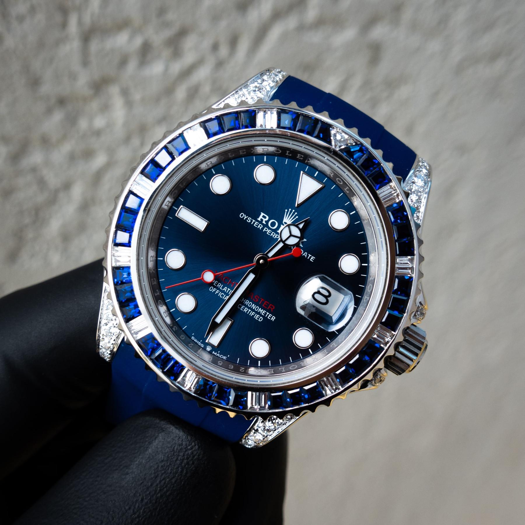 ROLEX YACHT-MASTER 40 – ROLESIUM OYSTERSTEEL – OYSTER – CUSTOM DIAMOND SET (BLUE) – HORUS BLUE